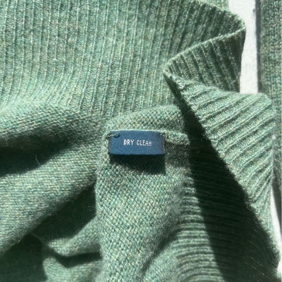 Men's Polo Ralph Lauren Sweatshirt Green Pony L V-Neck Wool Preppy Dad Classic - Picture 7 of 12